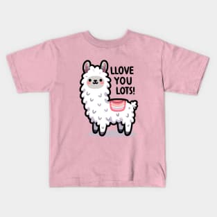 LLove you Lots - Cute Funny Kawaii Llama Kids T-Shirt